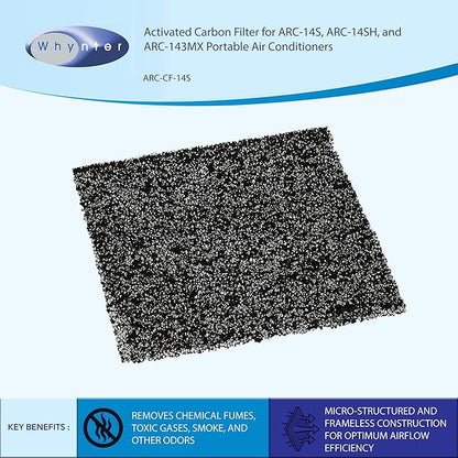 Whynter ARC-CF-14S ARC-14S Activated Carbon Filter Replacement for Portable Air Conditioner, 1 Count (Pack of 1)