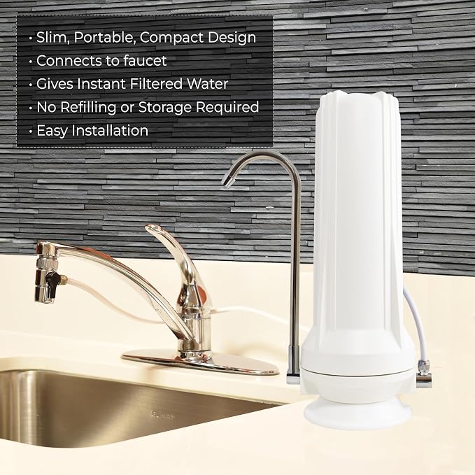 Anchor AF-3110 10-Stage Alkaline, Mineral, Anti-oxidizing Countertop Water Filter - Removes PFASs, Heavy Metals, Chlorine (White)
