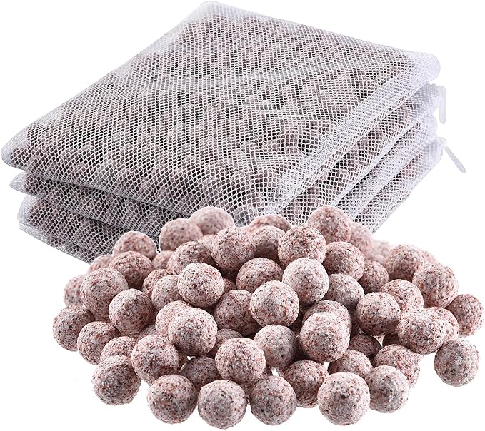 JIHAQUA Aquarium Ceramic Filter Media Bio Filter Rings, Bio Ceramic Ball for Freshwater,Marine Fish Tank,Canister Filter,Koi Pond (Wine, 4 Lbs)
