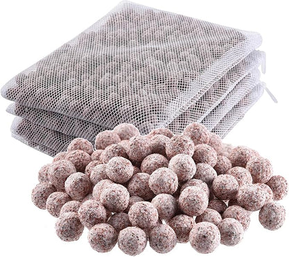 JIHAQUA Aquarium Ceramic Filter Media Bio Filter Rings, Bio Ceramic Ball for Freshwater,Marine Fish Tank,Canister Filter,Koi Pond (Wine, 4 Lbs)
