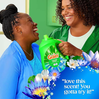 Gain Liquid Laundry Detergent, Now with Odor Defense, Waterfall Delight Scent, 132 fl oz, 100 Loads (Packaging May Vary)
