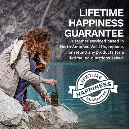 Survivor Filter PRO – 0.01 Micron Portable Water Filtration System Survival – Tested in USA Labs – Bacteria, Parasite and Virus Removal – Ultimate Survival & Backpacking Gear