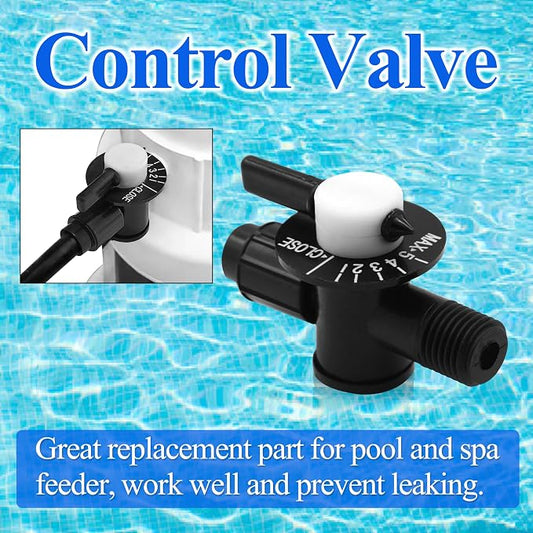 R172060 1/4 inch Control Valve with Nut Fit for Rainbow Automatic Feeder | Compatible with Rainbow Automatic Chlorine/Bromine Pool and Spa Feeder Models 300, 302, 300-19, 300-29