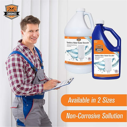 Chromex Tankless Water Heater Descaling Solution | Highly Effective Descaler Restores Heating Efficiency, 6 Quart, 32 fl oz (6)