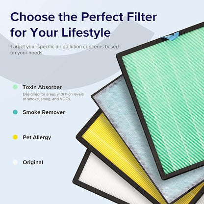 LEVOIT Genuine Vital 100S-P Air Purifier Toxin Absorber Replacement Filter, Supports HEPA Sleep Mode, HighEfficiency Activated Carbon for Removal of Odor, Pollen, Vital 100S-RF-TX, Green (Pack of 10)