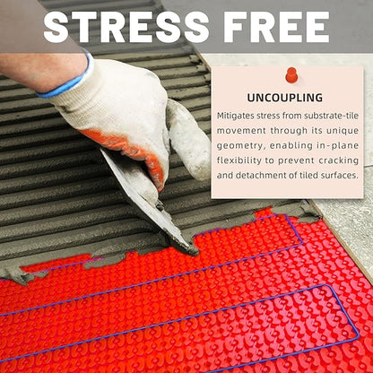 Heating Cable Uncoupling Membrane YeloDeer, Waterproofing Underlayment and Crack Prevention Membrane for Electric Floor Heating Systems 162 Sq. Ft.