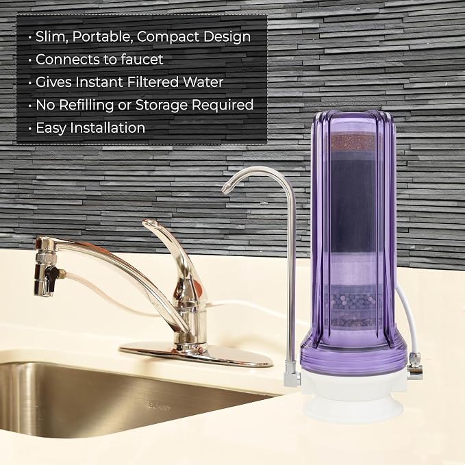 Anchor AF-3110 10-Stage Alkaline, Mineral, Anti-oxidizing Countertop Water Filter - Removes PFASs, Heavy Metals, Chlorine (Clear)