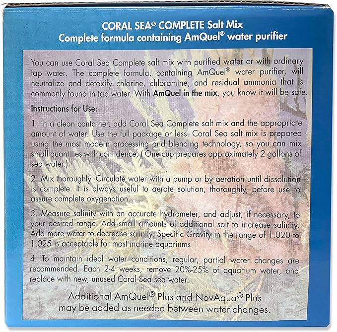 KORDON #22025 Coral Sea Salt Mix with Amquel, 7-Gallon