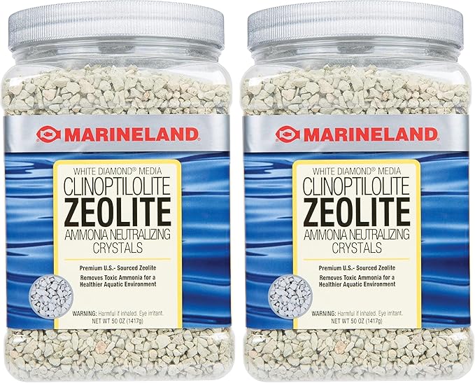 Marineland White Diamond 50 Ounces, Removes Toxic Ammonia, Aquarium Filter Media (Pack of 2)