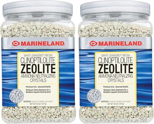 Marineland White Diamond 50 Ounces, Removes Toxic Ammonia, Aquarium Filter Media (Pack of 2)