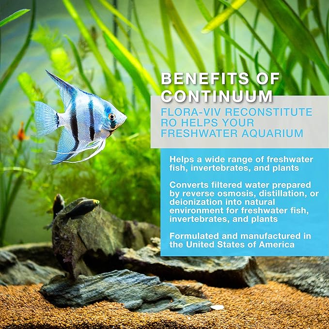 Continuum Aquatics Flora Viv Reconstitute RO – Reverse Osmosis Mineral Ion Supplement for Freshwater and Planted Aquariums