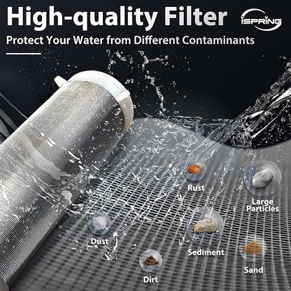 iSpring Whole House Water Filter System + Reusable Spin Down Sediment Prefilter