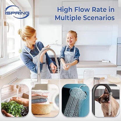 iSpring Whole House Water Filter System, Reduces Chlorine, Chloramine, Lead, Water Filter Lasts up to 3 Years, Model: WF1024