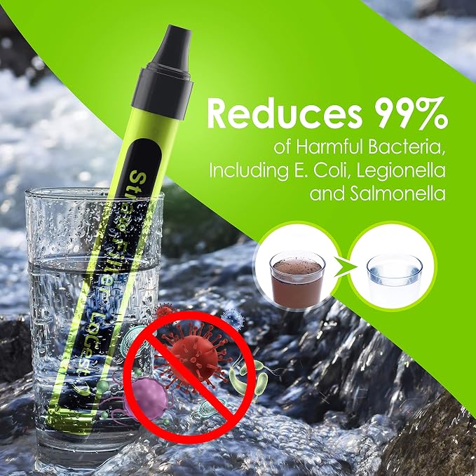 4 Pack Water Filter Straw - Water Purifying Device - Portable Personal Water Filtration Survival - for Emergency Kits Outdoor Activities and Hiking - Water Filter Camping Travel Survival Backpacking