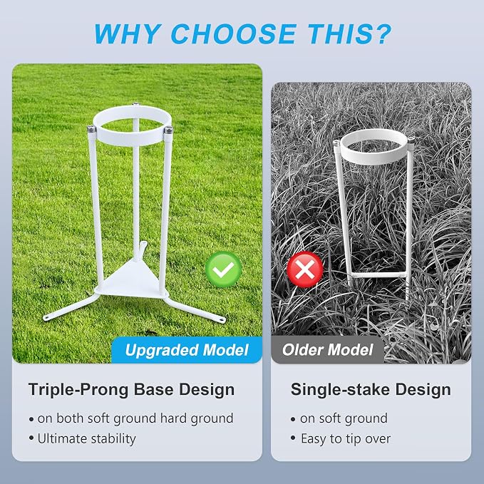 Upgraded RV Water Filter Stand with Triple-Prong Base, RV Filter Holder for Soft Soil & Hard Concrete Surfaces, Enhanced Stability & Anti-Kink Design - 1 Pack