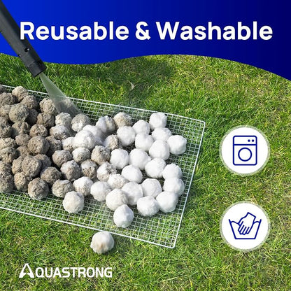 AQUASTRONG Pool Filter Balls for Sand Filters, 4.6 lbs Reusable Pool Sand Filter Balls (Replaces 150 lbs of Sand), Efficient Water Filtration Pool Filter Balls for Swimming Pools, Filter Pumps