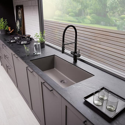 BLANCO 443121 PRECIS SILGRANIT Super Single Undermount Kitchen Sink 32" L X 19" W - Volcano Gray