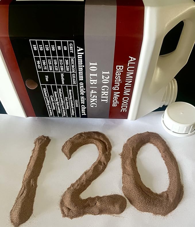 Aluminum Oxide - 10 LBS - Medium to Fine Sand Blasting Abrasive Media for Blasting Cabinet or Blasting Guns. #120 GRIT