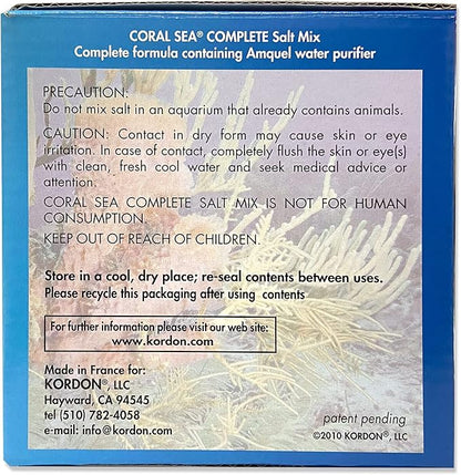 KORDON #22025 Coral Sea Salt Mix with Amquel, 7-Gallon