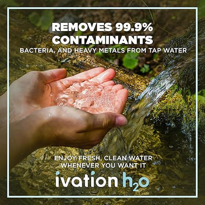 Ivation H2O 1000 GPD Reverse Osmosis Under Sink, Tankless Water Purifier, Home Kitchen Drinking Water Filtration TDS System with 8-Stage Filter NSF/ANSI 42, 58 & 372 Certified, Smart LED Faucet