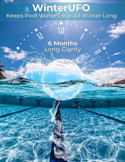 POOLACC 4-in-1 Winter Pool Closing Kit for Above-Ground & In-Ground Pools, Treats Up to 15,000 Gallons Pool Winterizing Kit, Long-Lasting Easy-to-Use Swimming Pool Clarifier & Enzyme (1-Pack)