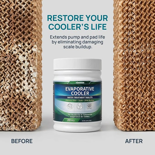 Swamp Cooler Water Tablets for Evaporative Coolers | Odor Control, Scale Prevention & System Maintenance 20 pcs