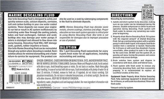 STAR BRITE Marine Descaling Fluid Concentrate 1 Gallon - Engine Scale & Deposit Remover, Safe for Seals & Gaskets (083900)