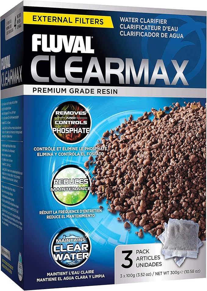 Fluval ClearMax Phosphate Remover, Chemical Filter Media for Aquariums, 100-gram Nylon Bags, A1348, All Breed Sizes, 3 Count (Pack of 12)