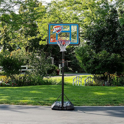 Lifetime NBA Oklahoma City Thunder Portable Basketball Hoop, Adjustable Height 7.5-10 Ft, 44 Inch Shatterproof Fusion Backboard, Base with Wheels