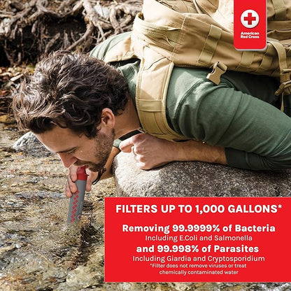 Officially Licensed American Red Cross 4 Stage Water Filter Straw