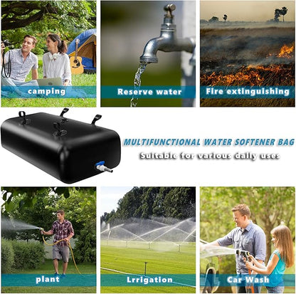 GHOSOONE 1400 L/370 Gal Water Bladder Tank, Foldable Portable Water Storage Container, Emergency Water Bag for RV, Truck Bed, Fire Prevention, Drought Resistance, Black