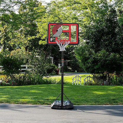 Lifetime NBA Portland Trail Blazers Portable Basketball Hoop, Adjustable Height 7.5-10 Ft, 44 Inch Shatterproof Fusion Backboard, Base with Wheels