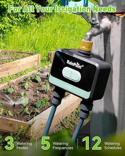 RainPoint WiFi Water Timer for Garden Hose with Brass Inlet,Blue
