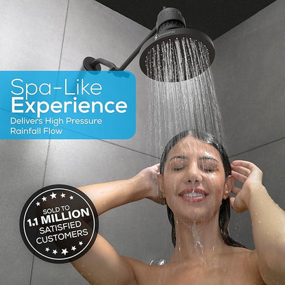 SparkPod Shower Head - High Pressure Rain - Premium Quality Luxury Design - Easy Clean Adjustable Replacement for Your Bathroom Shower Heads (Vintage Oil Rubbed Bronze, 8 Inch Square)