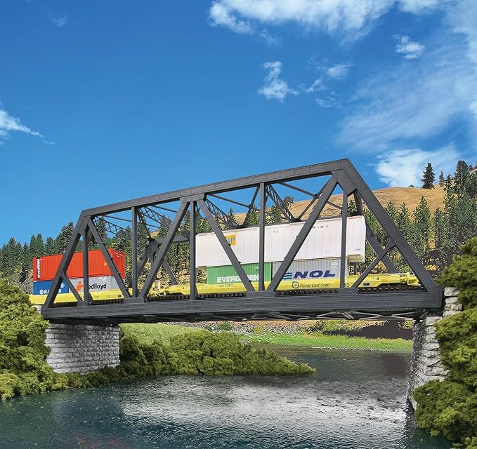 Walthers Cornerstone Modernized Double-Track Railroad Truss Bridge 933-4510 HO Scale Model Railroad - Structure Kit