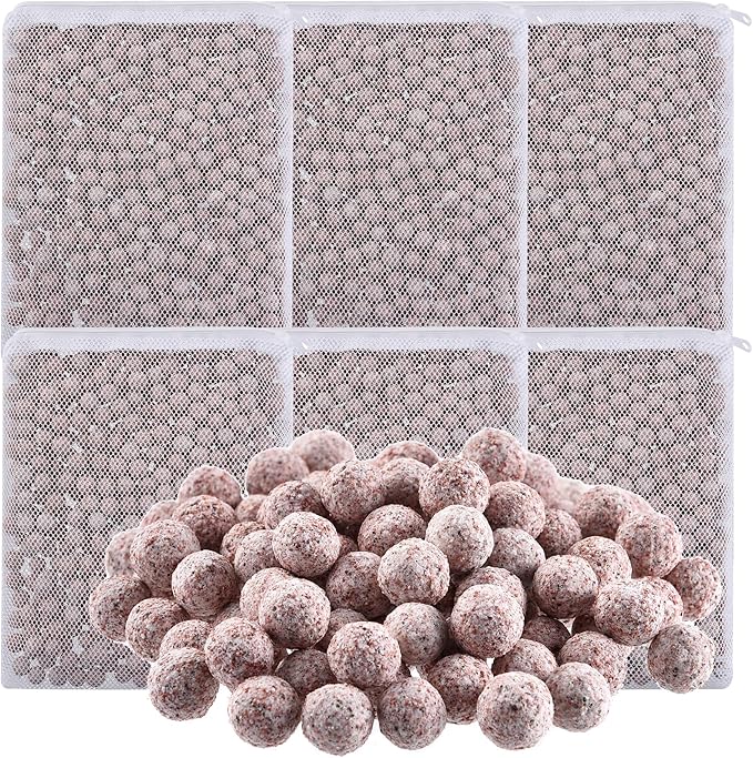 JIHAQUA Aquarium Ceramic Filter Media Bio Filter Rings, Bio Ceramic Ball for Freshwater,Marine Fish Tank,Canister Filter,Koi Pond (Wine, 6 Lbs)