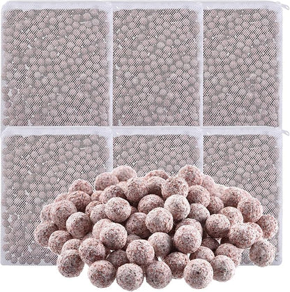 JIHAQUA Aquarium Ceramic Filter Media Bio Filter Rings, Bio Ceramic Ball for Freshwater,Marine Fish Tank,Canister Filter,Koi Pond (Wine, 6 Lbs)