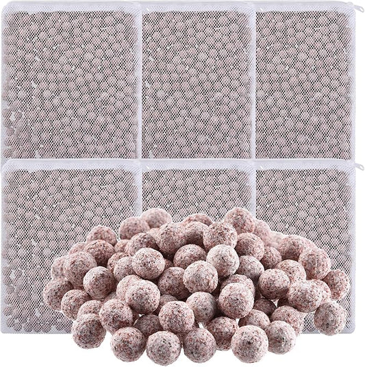 JIHAQUA Aquarium Ceramic Filter Media Bio Filter Rings, Bio Ceramic Ball for Freshwater,Marine Fish Tank,Canister Filter,Koi Pond (Wine, 6 Lbs)