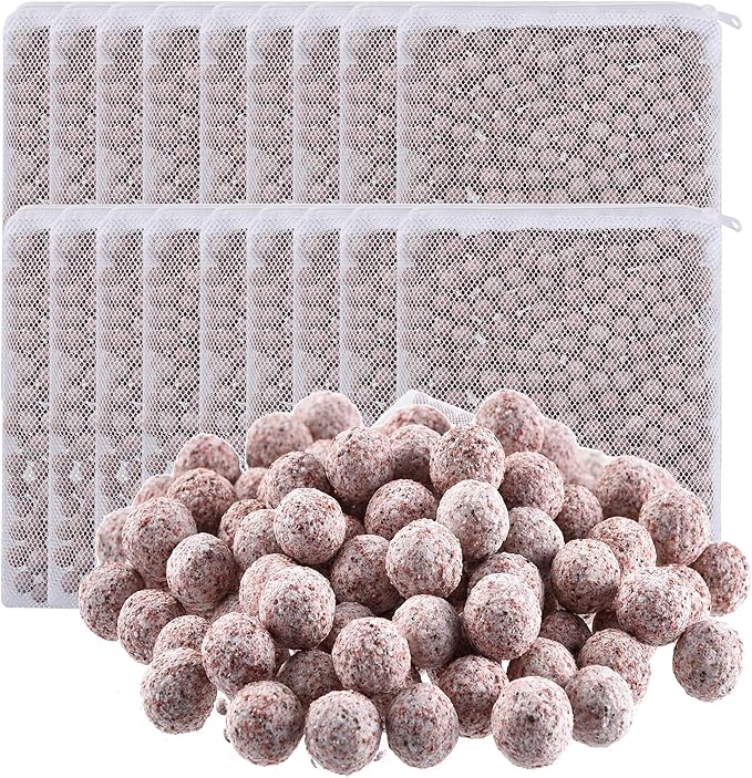 JIHAQUA Aquarium Ceramic Filter Media Bio Filter Rings, Bio Ceramic Ball for Freshwater,Marine Fish Tank,Canister Filter,Koi Pond (Wine, 18 Lbs)