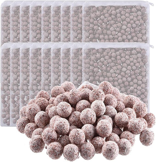 JIHAQUA Aquarium Ceramic Filter Media Bio Filter Rings, Bio Ceramic Ball for Freshwater,Marine Fish Tank,Canister Filter,Koi Pond (Wine, 18 Lbs)
